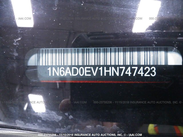 1N6AD0EV1HN747423 - 2017 NISSAN FRONTIER S/SV/SL/PRO-4X RED photo 9