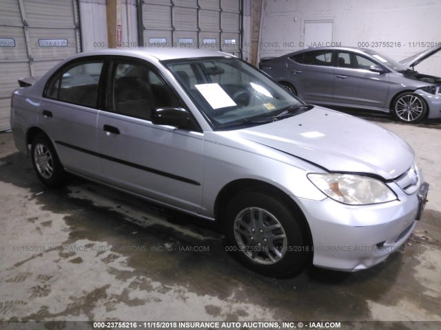1HGES16324L020649 - 2004 HONDA CIVIC DX VP SILVER photo 1