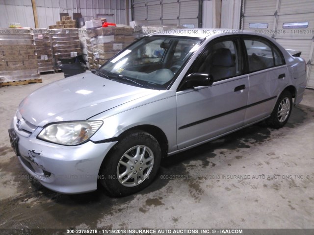 1HGES16324L020649 - 2004 HONDA CIVIC DX VP SILVER photo 2
