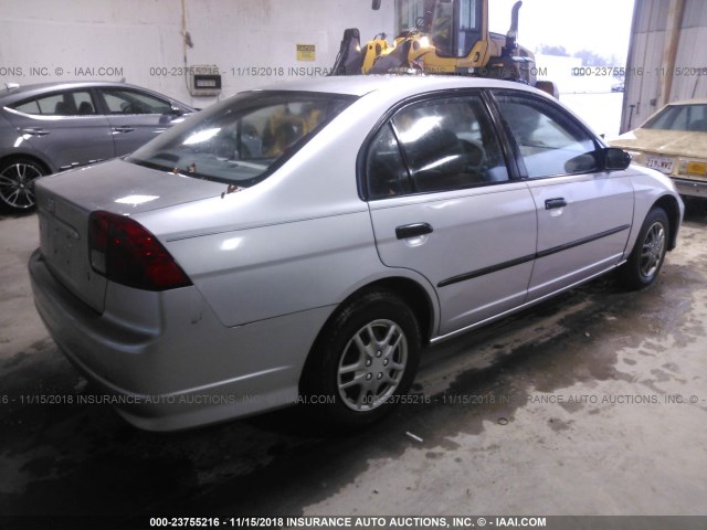 1HGES16324L020649 - 2004 HONDA CIVIC DX VP SILVER photo 4