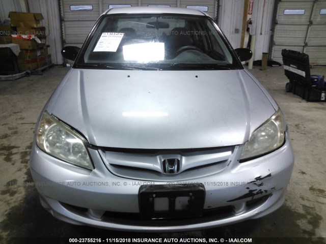 1HGES16324L020649 - 2004 HONDA CIVIC DX VP SILVER photo 6