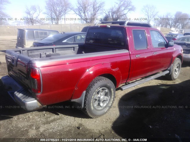 1N6ED29X74C404064 - 2004 NISSAN FRONTIER CREW CAB XE V6 RED photo 4