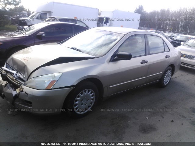 1HGCM56167A005756 - 2007 HONDA ACCORD VALUE GOLD photo 2