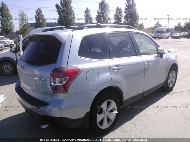 JF2SJAHC3EH429752 - 2014 SUBARU FORESTER 2.5I LIMITED SILVER photo 4