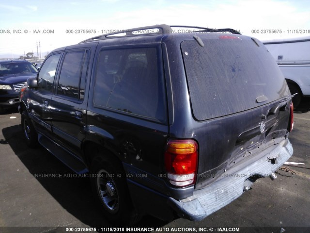 4M2DU76E2YUJ04165 - 2000 MERCURY MOUNTAINEER  BLUE photo 3