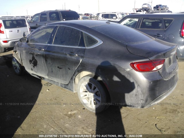 1C3CCCAB3FN559810 - 2015 CHRYSLER 200 LIMITED GRAY photo 3