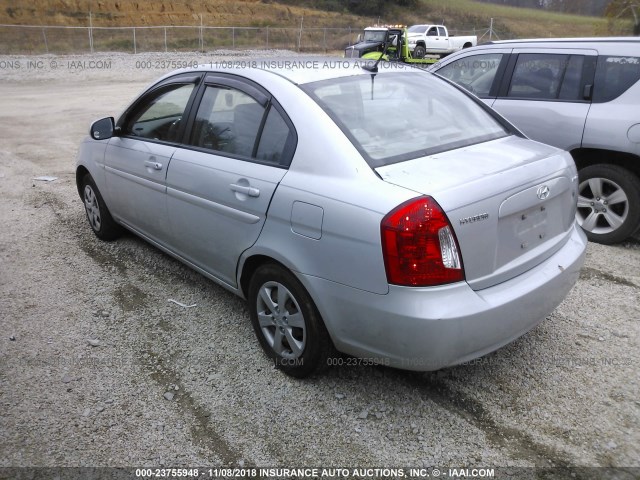 KMHCN4AC2AU477842 - 2010 HYUNDAI ACCENT GLS SILVER photo 3