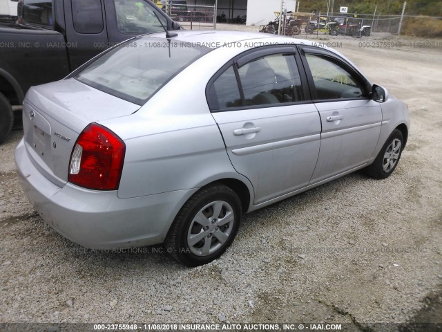 KMHCN4AC2AU477842 - 2010 HYUNDAI ACCENT GLS SILVER photo 4