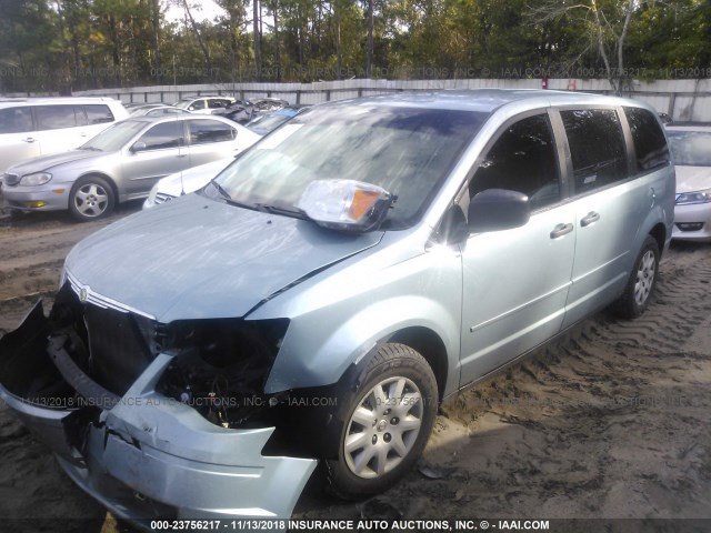 2A8HR44H88R744939 - 2008 CHRYSLER TOWN & COUNTRY LX Light Blue photo 2