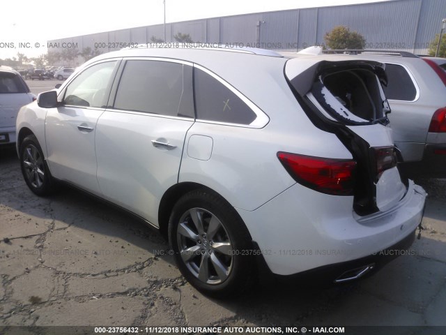 5FRYD4H92GB031990 - 2016 ACURA MDX ADVANCE WHITE photo 3