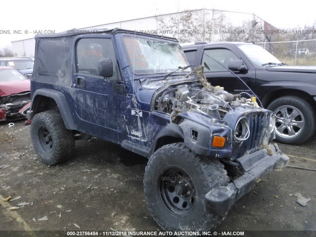 1J4FA39S94P752414 - 2004 JEEP WRANGLER X BLUE photo 1