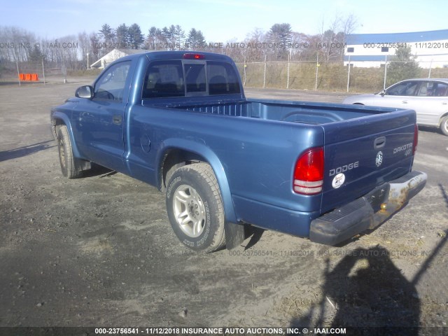 1D7FL16K74S535343 - 2004 DODGE DAKOTA SXT BLUE photo 3