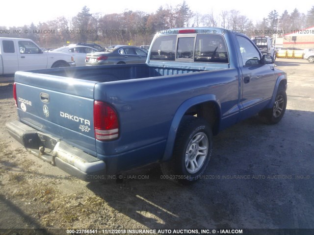 1D7FL16K74S535343 - 2004 DODGE DAKOTA SXT BLUE photo 4