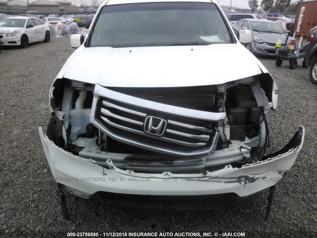 5FNYF3H76CB022580 - 2012 HONDA PILOT EXLN WHITE photo 6