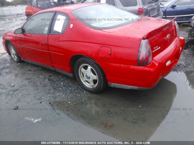 2G1WW12E719219853 - 2001 CHEVROLET MONTE CARLO LS RED photo 3