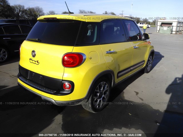 ZFBCFADH0EZ013709 - 2014 FIAT 500L TREKKING YELLOW photo 4