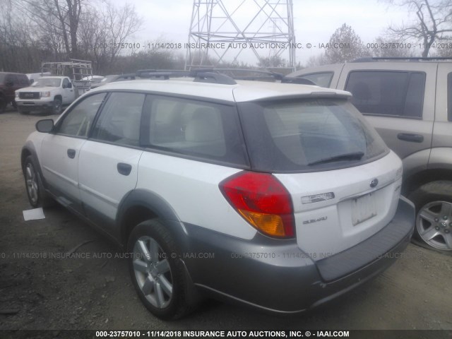 4S4BP61C857383194 - 2005 SUBARU LEGACY OUTBACK 2.5I WHITE photo 3