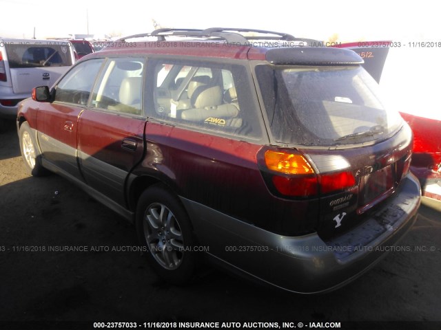 4S3BH686237630546 - 2003 SUBARU LEGACY OUTBACK LIMITED RED photo 3