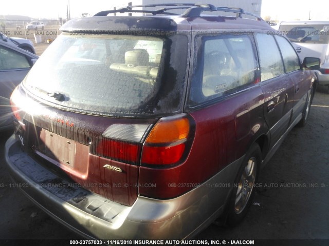 4S3BH686237630546 - 2003 SUBARU LEGACY OUTBACK LIMITED RED photo 4
