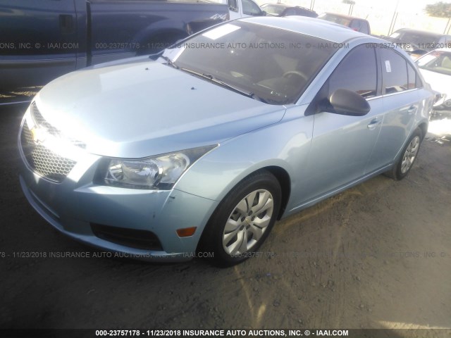 1G1PC5SH6C7269078 - 2012 CHEVROLET CRUZE LS BLUE photo 2