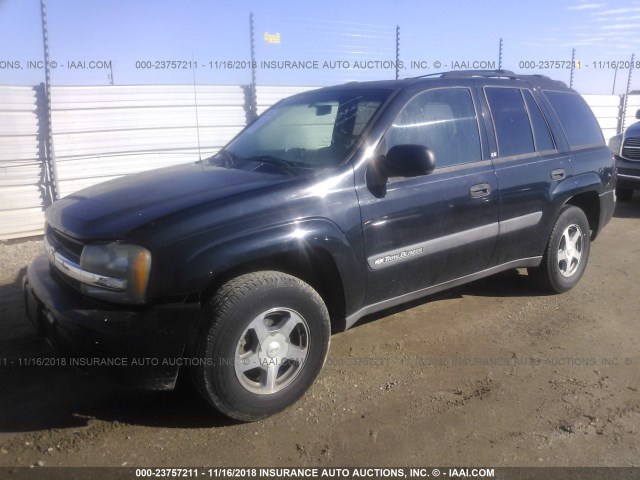 1GNDS13S142159979 - 2004 CHEVROLET TRAILBLAZER LS/LT BLACK photo 2