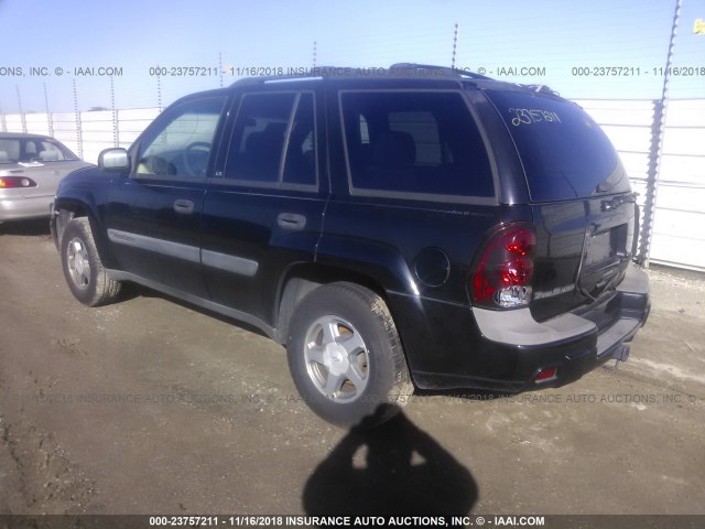 1GNDS13S142159979 - 2004 CHEVROLET TRAILBLAZER LS/LT BLACK photo 3