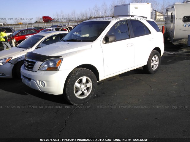 KNDJC735X85859669 - 2008 KIA SORENTO EX/LX WHITE photo 2