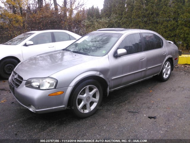 JN1CA31DX1T632763 - 2001 NISSAN MAXIMA GXE/SE/GLE/20TH ANNIVERSA GRAY photo 2