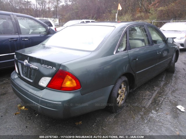 4T1BF28B5YU009561 - 2000 TOYOTA AVALON XL/XLS GREEN photo 4