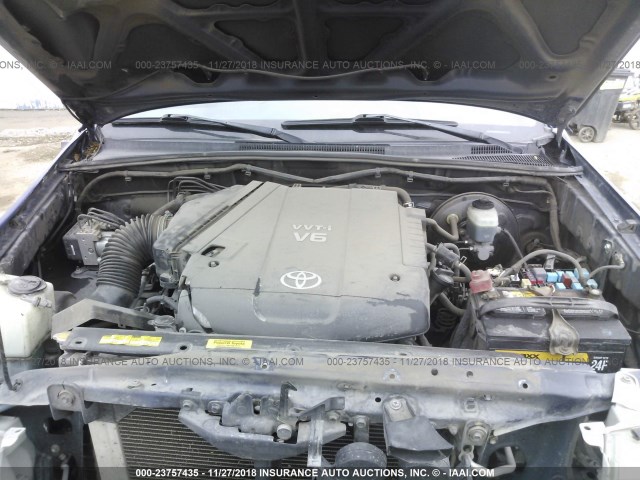 5TEJU62N17Z354916 - 2007 TOYOTA TACOMA DOUBLE CAB PRERUNNER BLUE photo 10