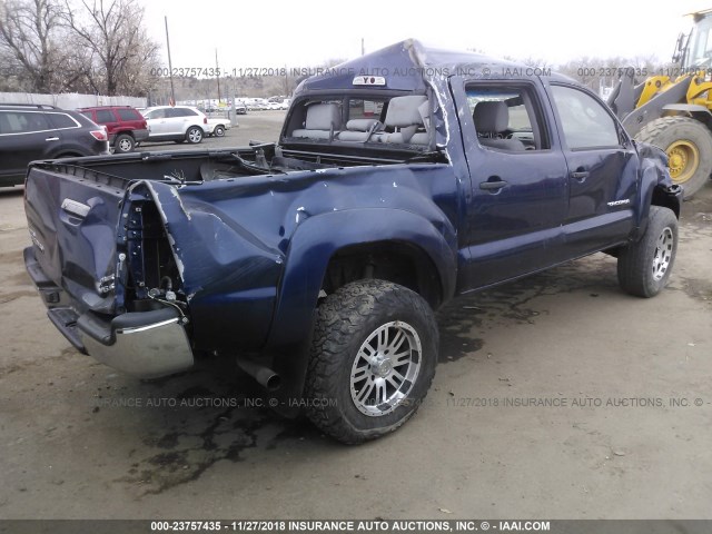 5TEJU62N17Z354916 - 2007 TOYOTA TACOMA DOUBLE CAB PRERUNNER BLUE photo 4