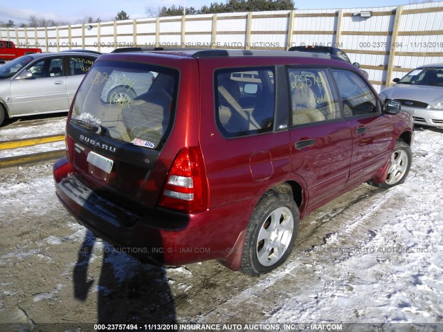 JF1SG656X3H745404 - 2003 SUBARU FORESTER 2.5XS RED photo 4