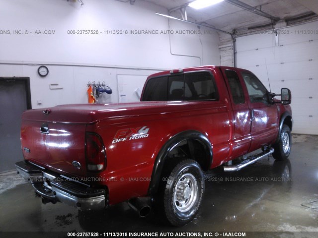 1FTNX21P13ED26955 - 2003 FORD F250 SUPER DUTY RED photo 4