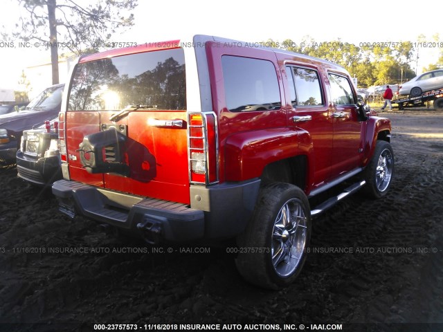 5GTEN13EX98150810 - 2009 HUMMER H3 RED photo 4