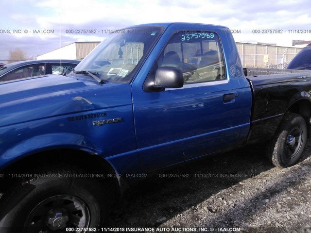 1FTYR10UX2TA27628 - 2002 FORD RANGER BLUE photo 6