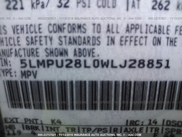 5LMPU28L0WLJ28851 - 1998 LINCOLN NAVIGATOR BLUE photo 9