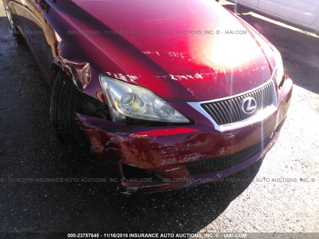 JTHBF5C25A2098500 - 2010 LEXUS IS 250 RED photo 6