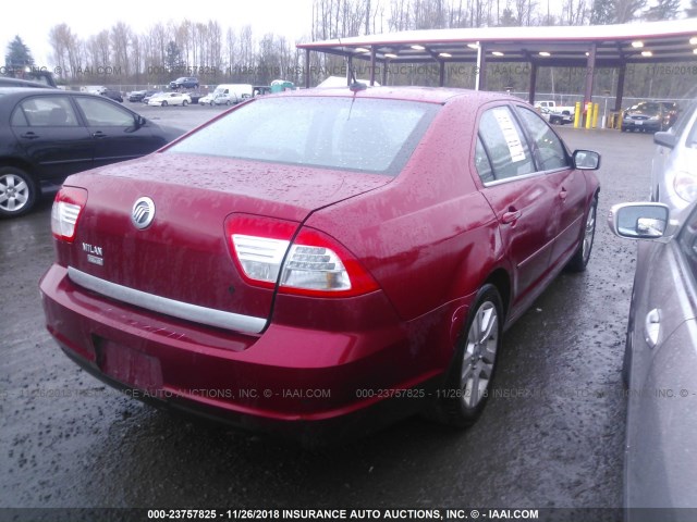 3MEHM08Z19R635024 - 2009 MERCURY MILAN PREMIER MAROON photo 4