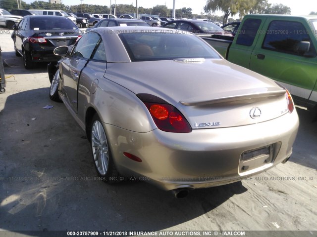 JTHFN48Y340052532 - 2004 LEXUS SC 430 GOLD photo 3