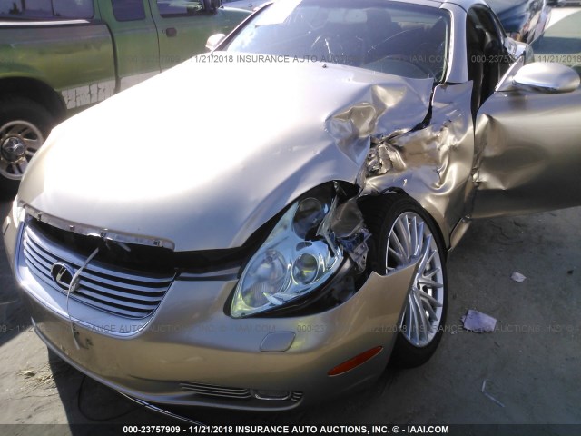 JTHFN48Y340052532 - 2004 LEXUS SC 430 GOLD photo 6