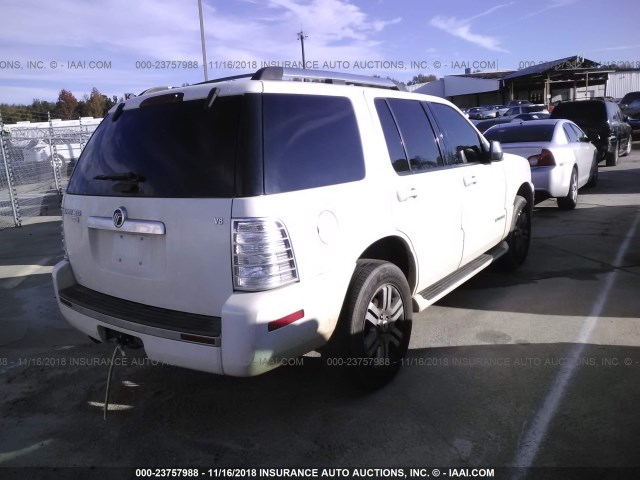 4M2EU38868UJ02357 - 2008 MERCURY MOUNTAINEER PREMIER WHITE photo 4