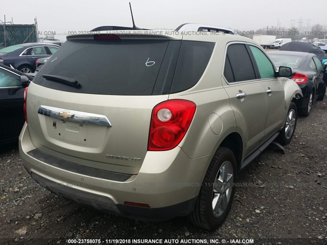 2GNALDEK5E6190445 - 2014 CHEVROLET EQUINOX LTZ TAN photo 4