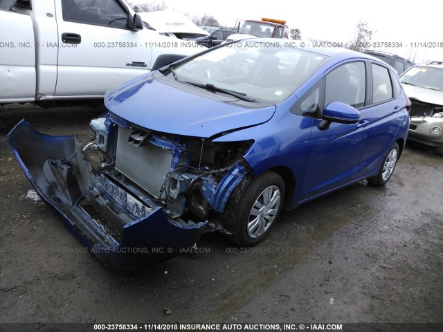 JHMGK5H57GX009283 - 2016 HONDA FIT LX BLUE photo 2