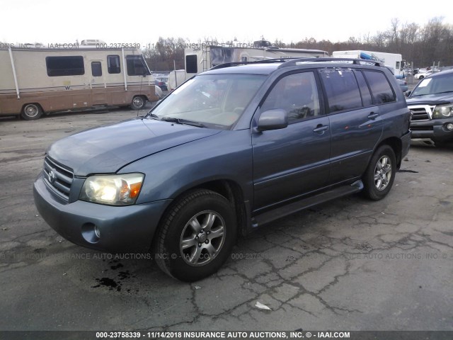 JTEDP21A150051784 - 2005 TOYOTA HIGHLANDER LIMITED BLUE photo 2