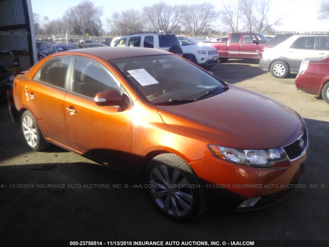 KNAFW4A37A5066443 - 2010 KIA FORTE SX ORANGE photo 1