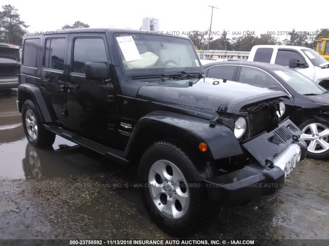 1C4HJWEG0EL132576 - 2014 JEEP WRANGLER UNLIMITE SAHARA BLACK photo 1