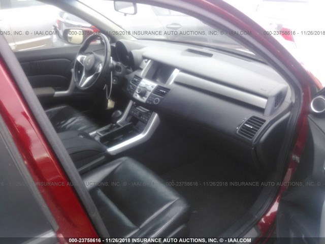 5J8TB18537A010489 - 2007 ACURA RDX TECHNOLOGY RED photo 5