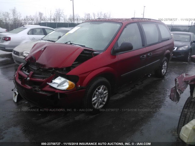 1D4GP24R05B157511 - 2005 DODGE GRAND CARAVAN SE RED photo 2