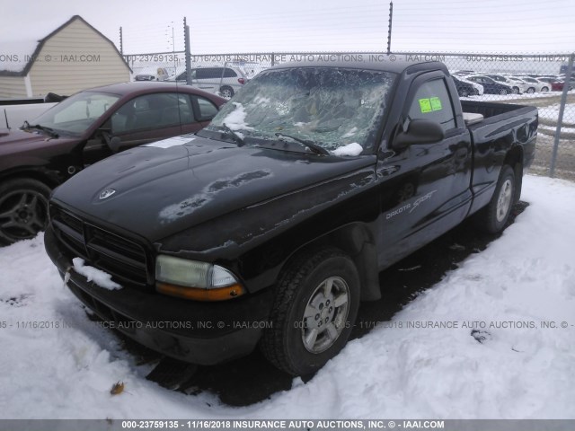 1B7FL26X31S151096 - 2001 DODGE DAKOTA BLACK photo 2