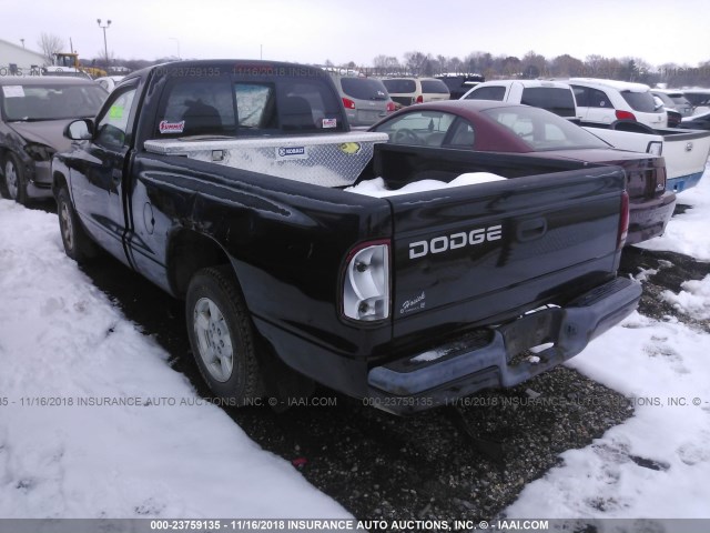 1B7FL26X31S151096 - 2001 DODGE DAKOTA BLACK photo 3